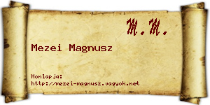 Mezei Magnusz névjegykártya